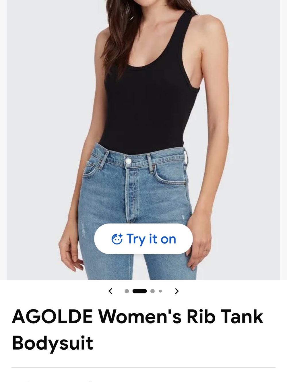 Agolde Scoop Neck Ribbed Bodysuit in Black